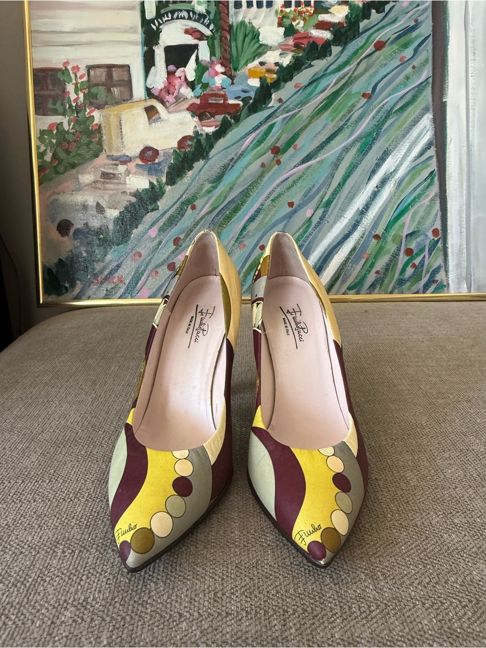 Vintage Emilio Pucci Pumps! Psychedelic Print Size 5 - Picture 2 of 9